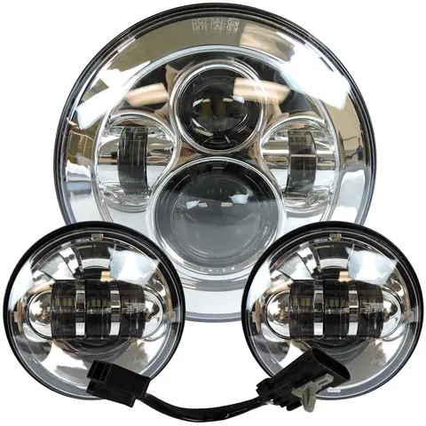 7 "хром светодиодный проектор фара 4,5" Туман прохождения света для Harley Davidson Road King Softail Electra Glide Night поезд Bad Boy
