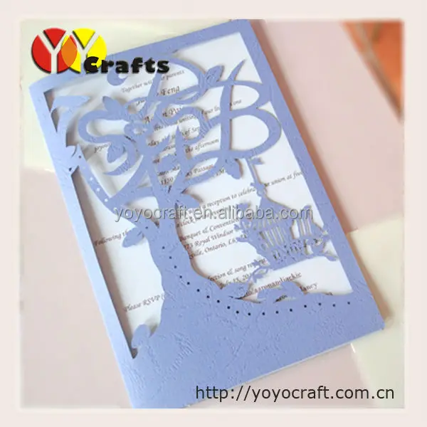 2017 new arrival Laser cut invitations cards 50 sets Wedding invitation cards with inner paper and envelop and seals