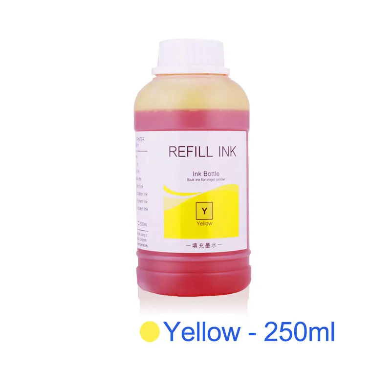 250ml Yellow 500 мл/бутылка пополнения чернил для hp 178 364 564 655 670 711 920 934 935 950 951 952 953 954 955 970 971 принтер чернила для hp - Цвет: 250ml Yellow