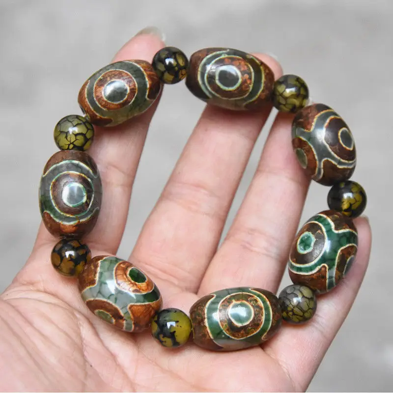 Браслет из тибетского старого агата чакра агат 22 х16 мм|bead bracelet|beaded chakra braceletsbeads beads