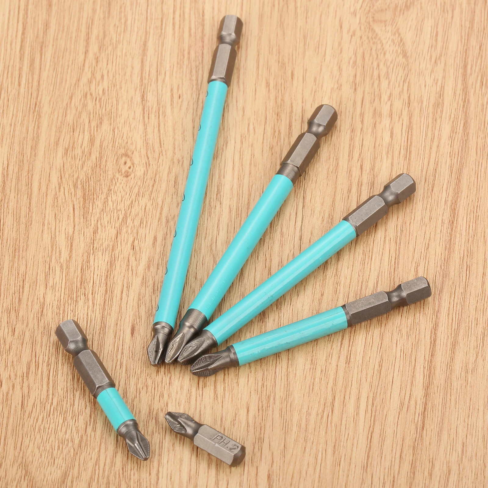 Набор нескользящих магнитных насадок для отверток DRELD 6 шт./компл. PH2 Phillips
