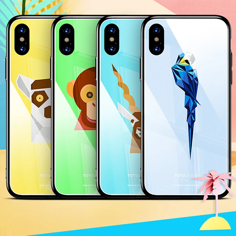 Чехол для телефона TOTU iPhone X 10 с милым мультяшным рисунком из ТПУ рамка закаленного