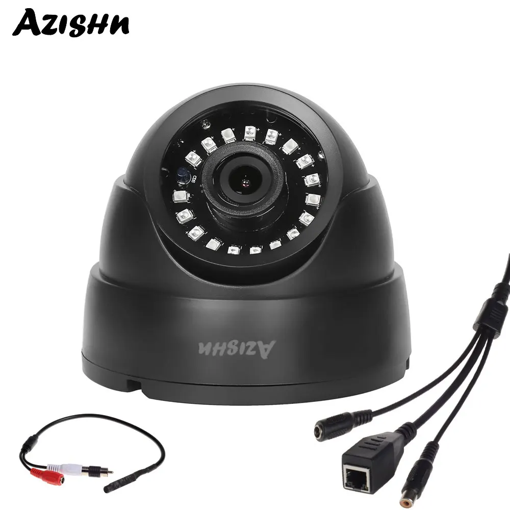 AZISHN ONVIF 720P 960P 1080P Проводной Звук для камеры Крытый P2P Email Обнаружение движения с