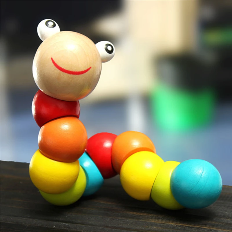 Монтессори развивающие игрушки Детские Красочные насекомые крутящиеся гусеницы