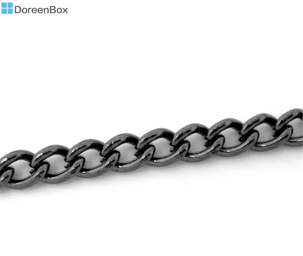 Doreen Box Lovely 10M Gunmetal Снаряженная Цепь фурнитура 4x3 мм (B05744) | Украшения и аксессуары