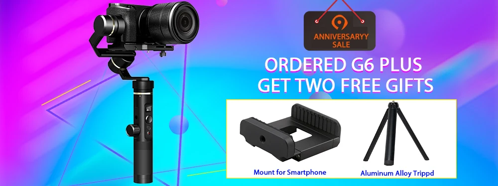 FeiyuTech Feiyu G6 Plus Splashproof ручной карданный стабилизатор для смартфон Gopro hero беззеркальные камеры sony as6000 черный