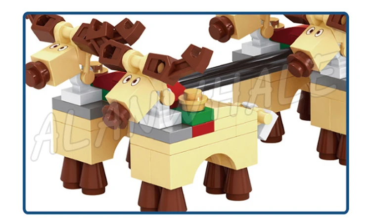 228pcs Creator зимний праздник Рождество 4 олень Санта езда сани 25526 модель строительные