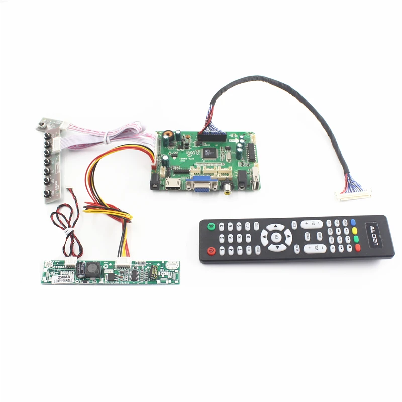 TSUX9 V2.0 аудио VGA AV USB HDMI совместимых с ЖК дисплей плата контроллера для солнечной