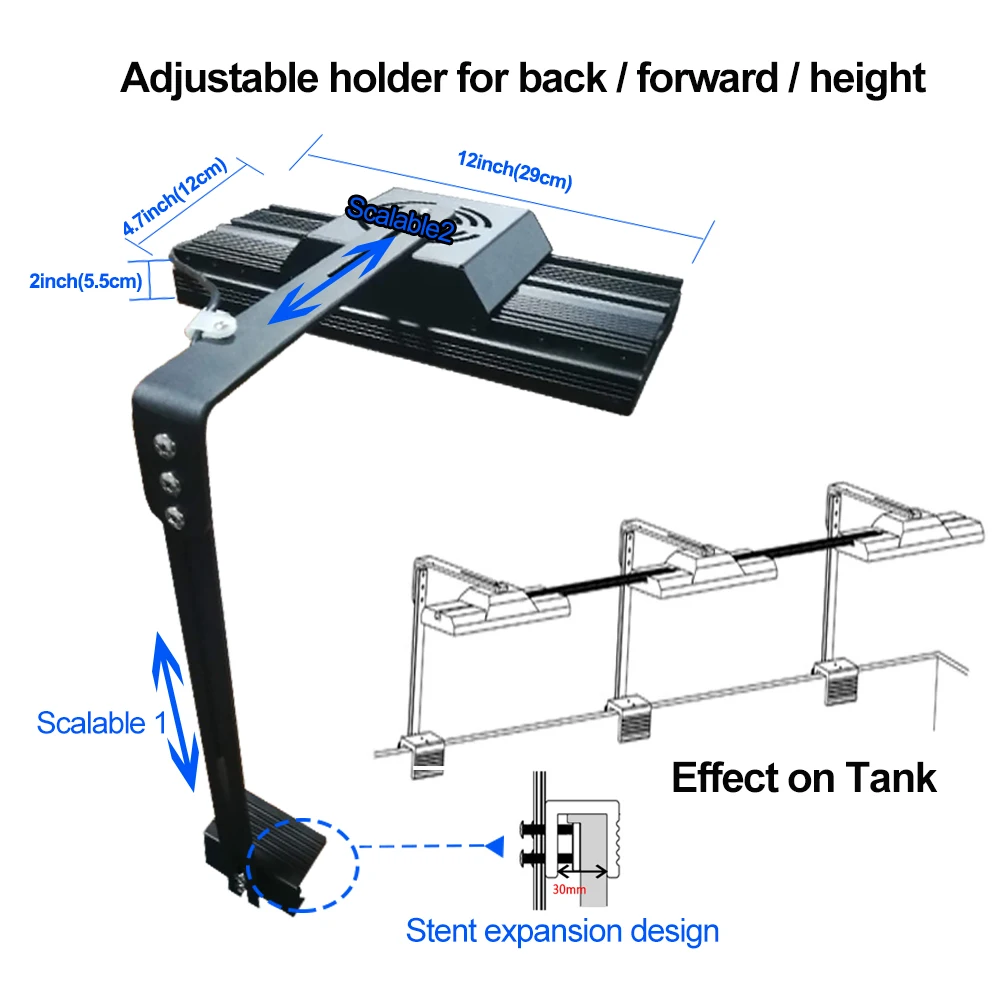 4 шт. полный спектр диммируемая светодиодная аквариумная подсветка для 180 см