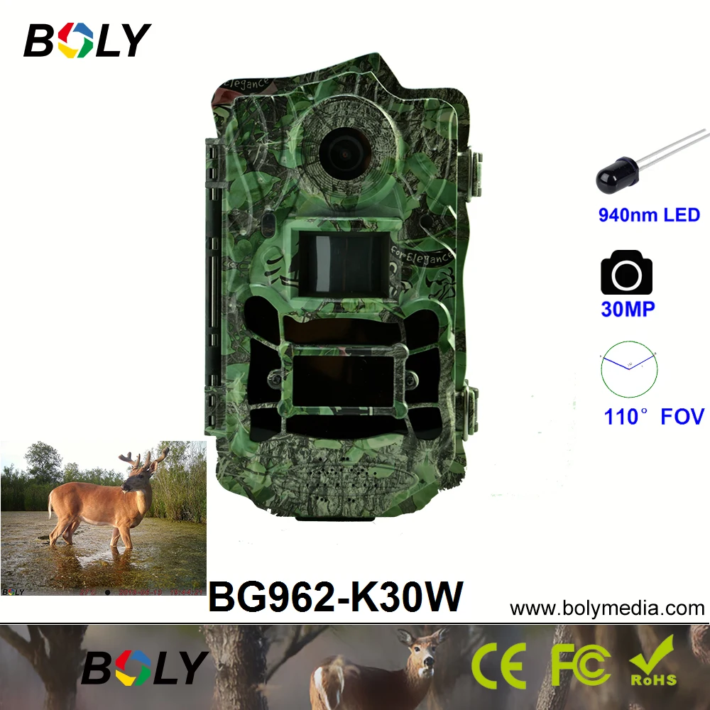 Bolyguard Невидимый ИК 110 градусов настоящий дикий угол 30MP 1080P охотничий Трейл игровые камеры поддержка игры вызов 2 дюймов ЖК-фото ловушки