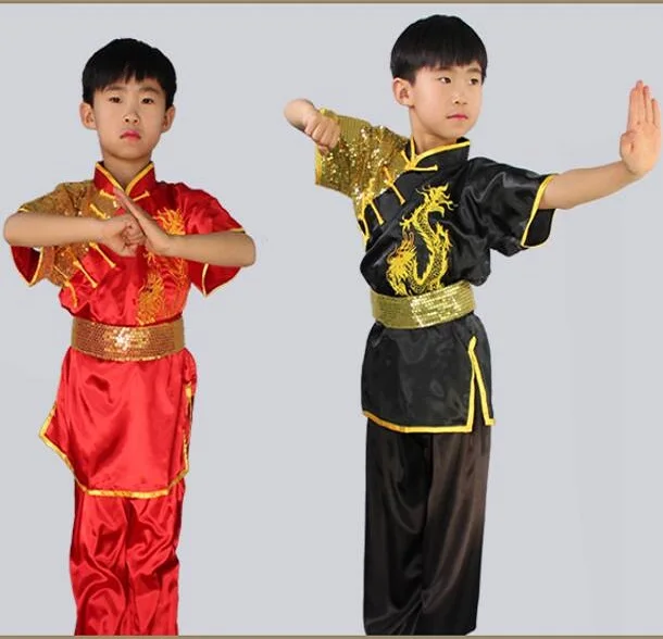 Детская одежда Nanquan длинные эластичные шелковые костюмы Wushu для файтинга