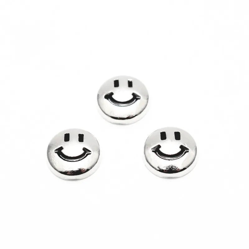 Новые 10 шт./лот металлические Серебряные Плавающие Подвески с улыбающимся лицом