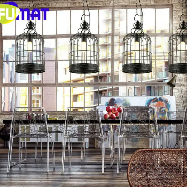 Подвесной светильник FUMAT винтажный подвесной в стиле ретро черная Подвесная