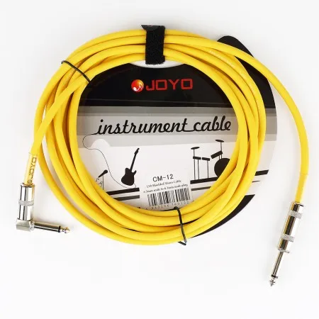 Yellow JOYO CM-12 15 футов/4,5 М экранированный моно 6,3 мм Мужской Угловой металлический штекер электрогитара басовая Клавиатура кабель инструменты соединительный провод - Цвет: Yellow