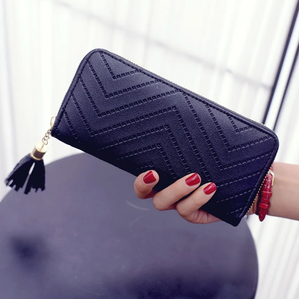 Aelicy 2020 Сумочка с кисточками кошелек Однотонный женский Portefeuille Femme и кошельки