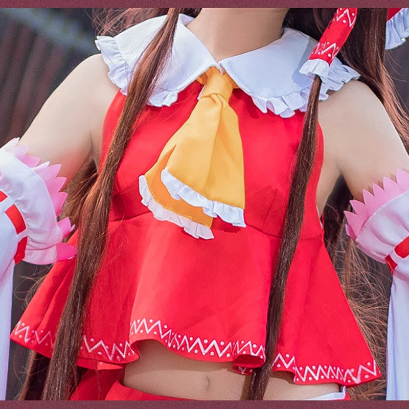 Косплей Love TouHou Project Hakurei Reimu, маскарадный костюм, красное платье для девочек, женское платье на Рождество, Хэллоуин