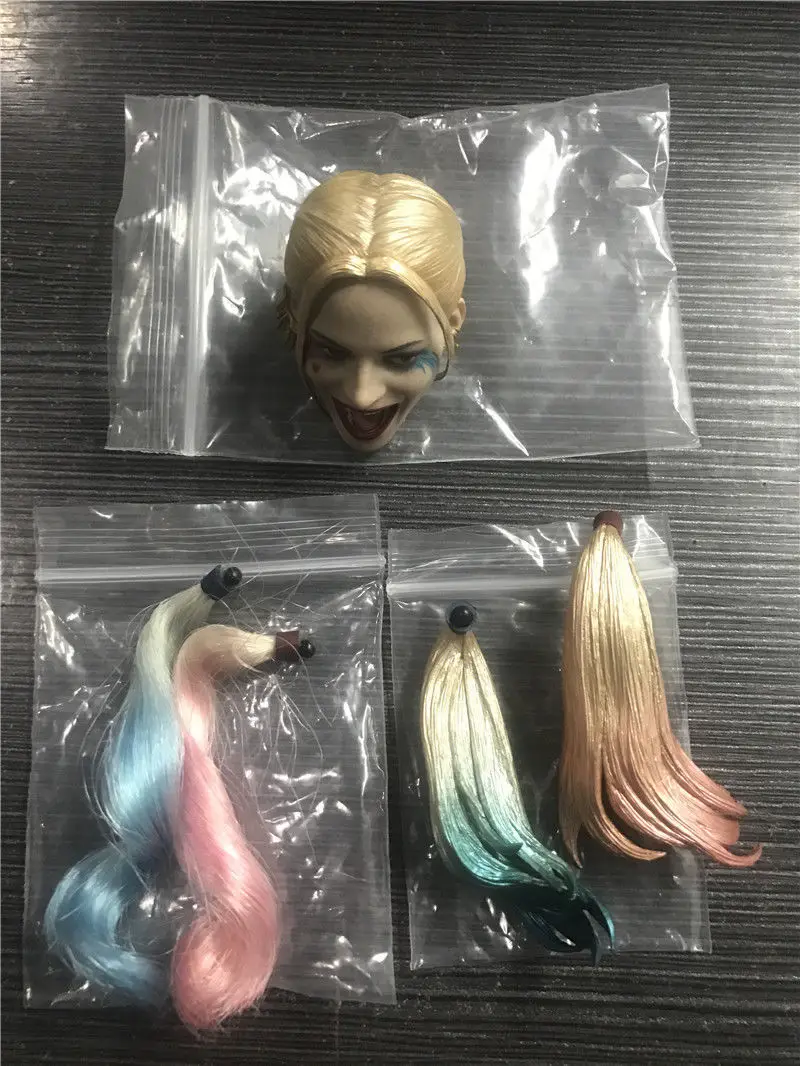DIY 1/6, головная игра, женская голова, Scuplt, отряд самоубийц, Джокер, Харли Квинн, 2 пары волос для 12 дюймов, Женская фигурка, тело