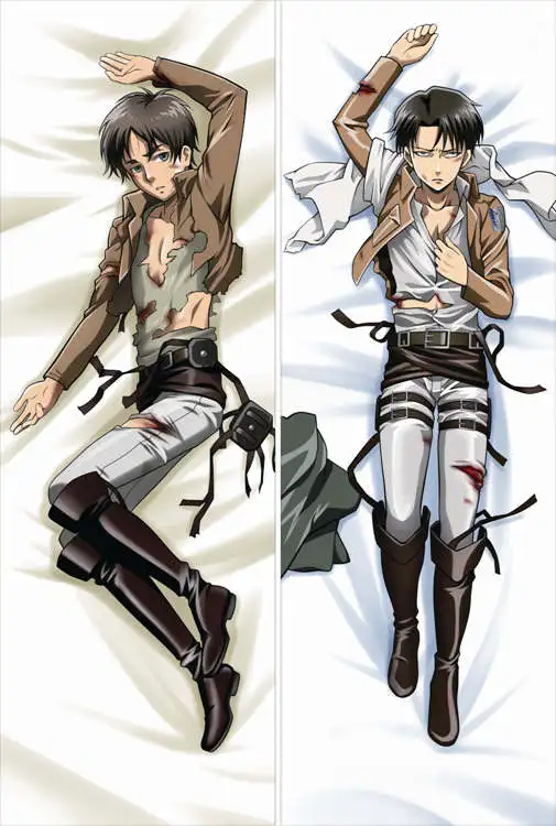 Нападающие на Титанов персонажи Аниме Эрен jaeger Dakimakura levi throw Наволочка для подушки - Фото №1