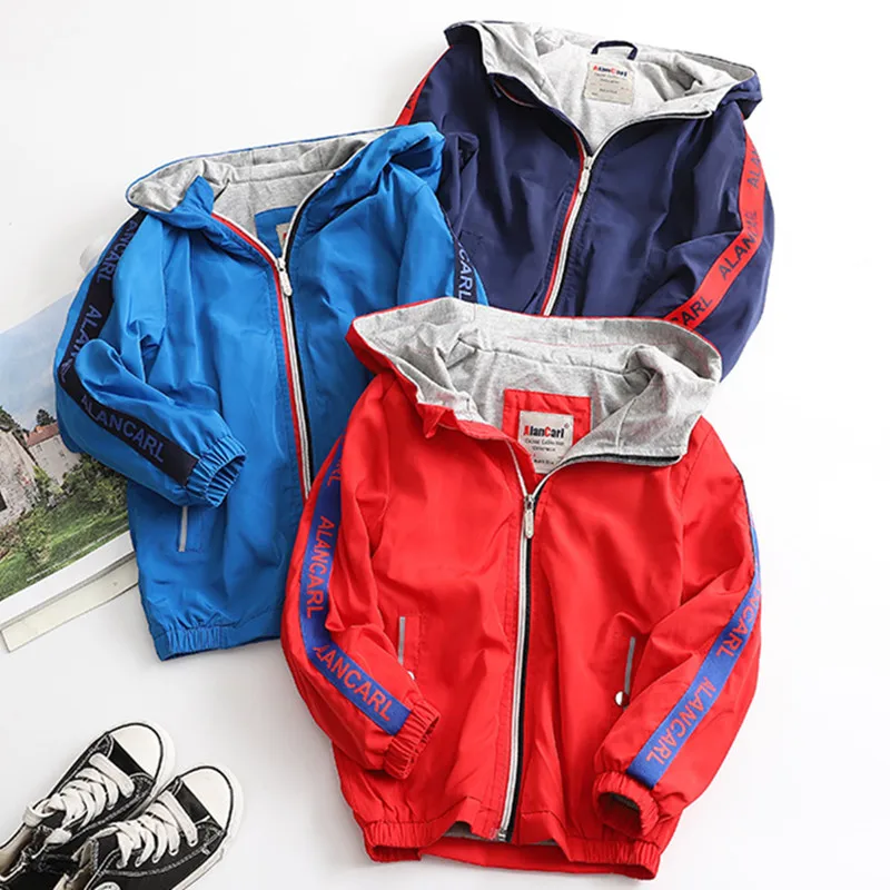 Новинка 2019 года весенне осенние детские Куртки ветрозащитные двухслойные куртки