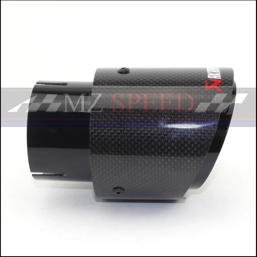 1 шт длинный 120 мм блеск+ Черная Нержавеющая Сталь Akrapovic глушитель Концевая труба выхлопной трубы глушитель для универсальных углеродных наконечников