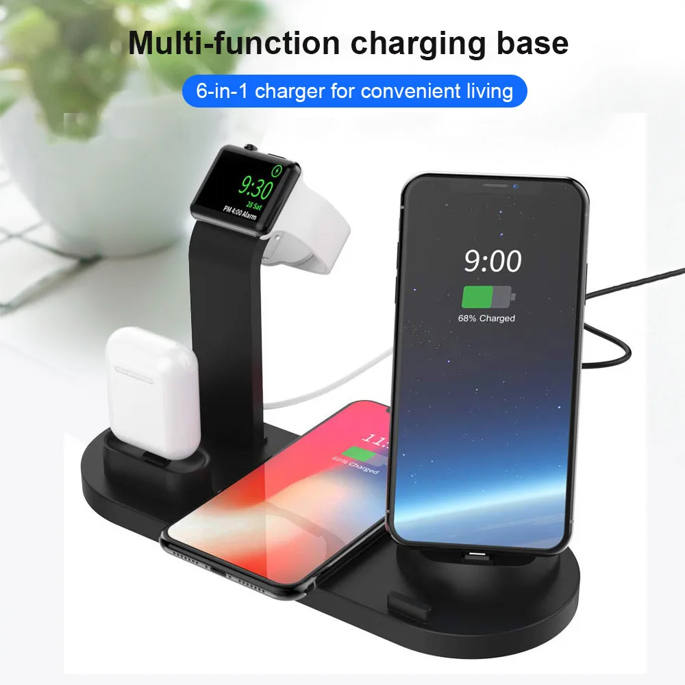 FDGAO зарядная док-станция Подставка держатель для AirPods Apple Watch быстрое зарядное устройство для iPhone 11 X XR XS MAX 8 7 Plus