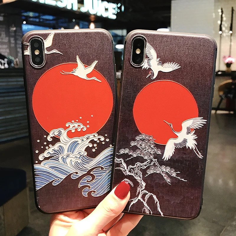 3D с тиснением и изображением чехол для iPhone X XS Max 8 7 6 S Plus класса люкс узором Мягкий