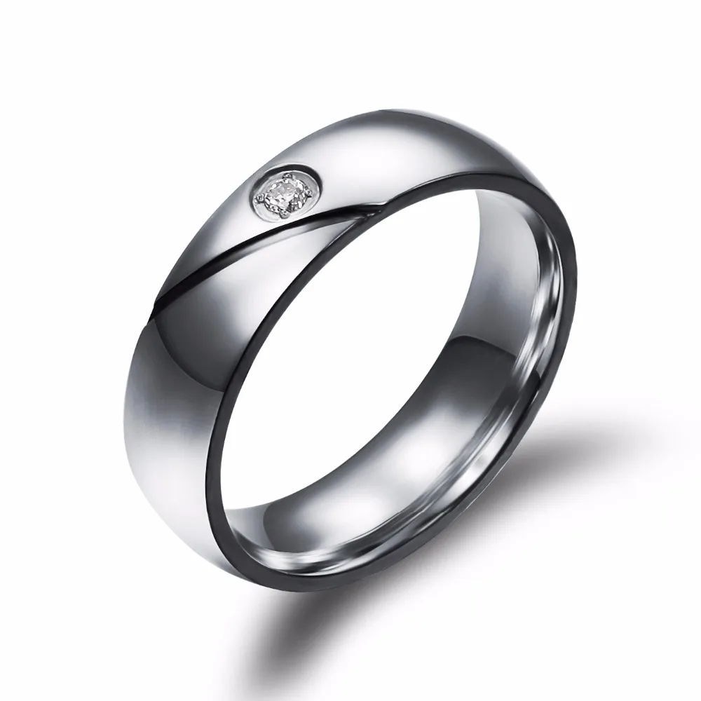 Модные ювелирные изделия парные кольца из нержавеющей стали обручальное кольцо