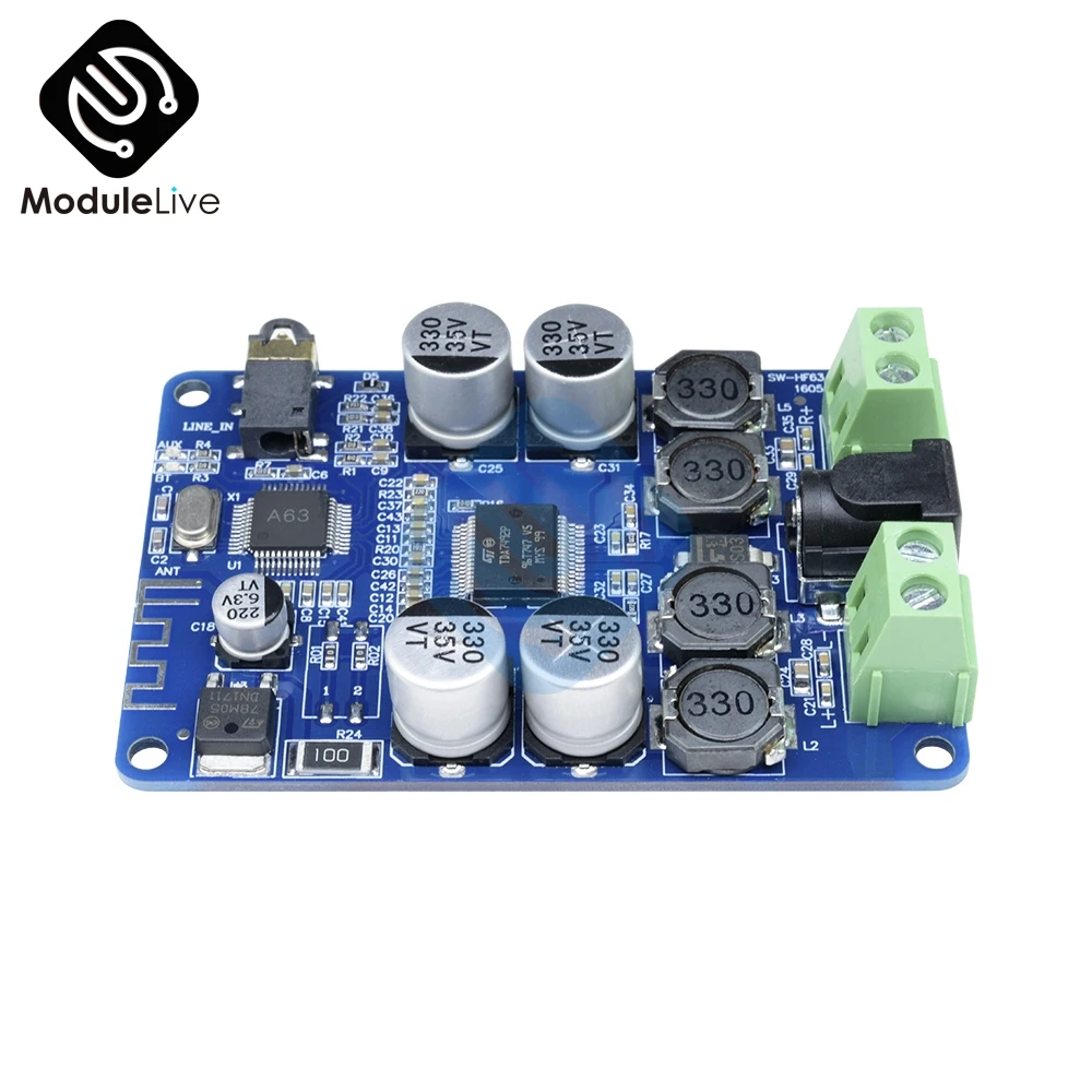 Плата усилителя мощности TDA7492P с Bluetooth V2.1 плата двухканальным AUX модулем 2X25 Вт