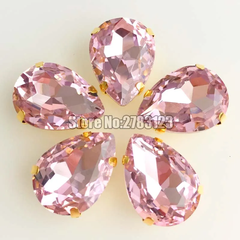 Бесплатная доставка розовый цвет стеклянный кристалл AAA камни в форме когтей