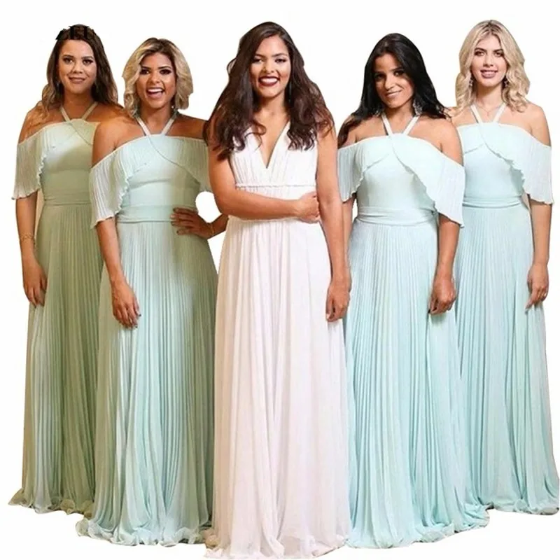 

Special Design Candy Color Off The Sholder A-Line Chiffon Pleated Bridesmaid Dresses Hot Chiffon Court Train Bridesmaid Gowns