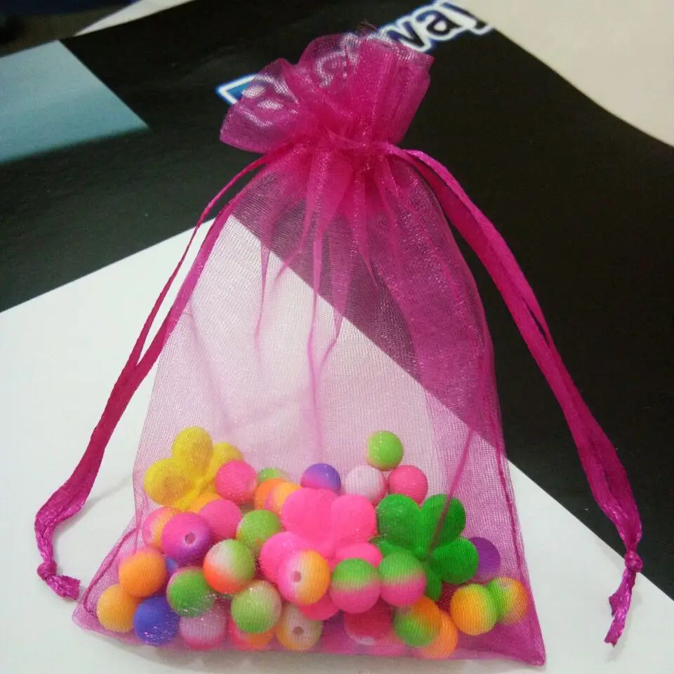 Оптовая продажа 500 шт./лот Разноцветные сумки из органзы для украшений 20x30 25x35 30x40