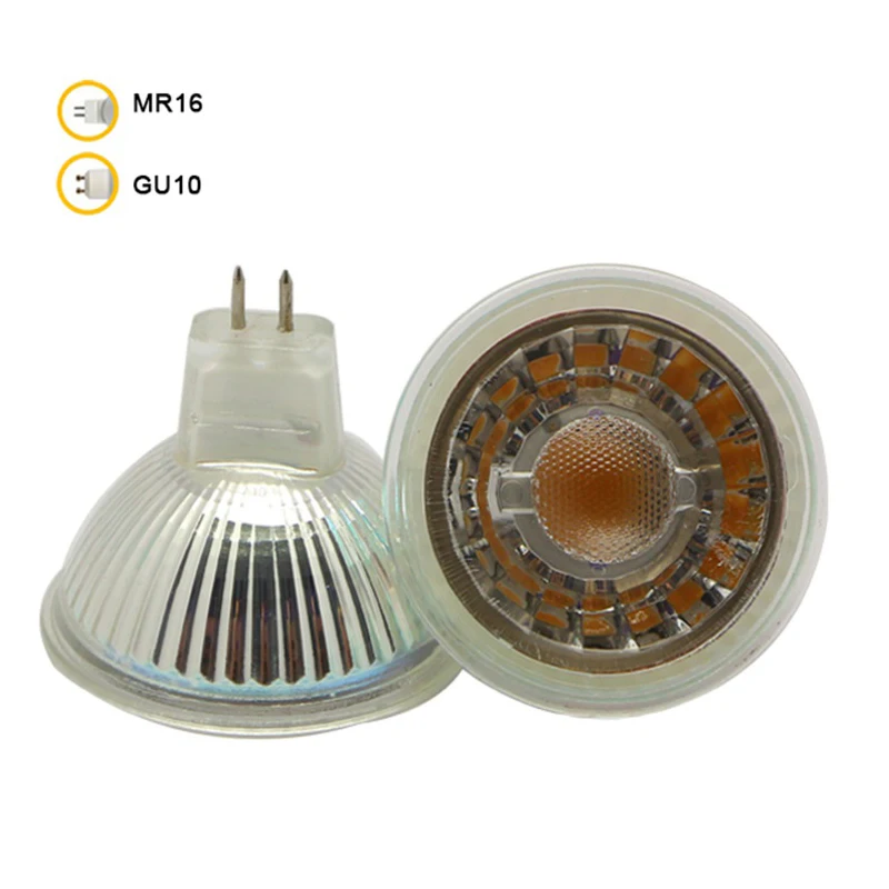 Светодиодные лампы MR16/GU10 10 шт./лот с регулируемой яркостью 5 Вт COB точечный