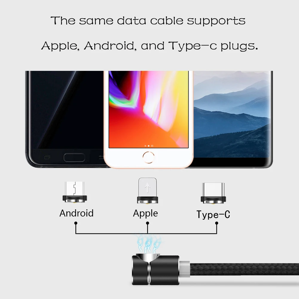 Линия передачи данных Snel Opladen Usb Магнитная линия type-C смарт-устройств мобильного