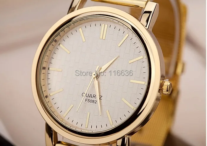 Женские золотистые наручные часы с металлическим ремешком 50p|wristwatch phone|dropship