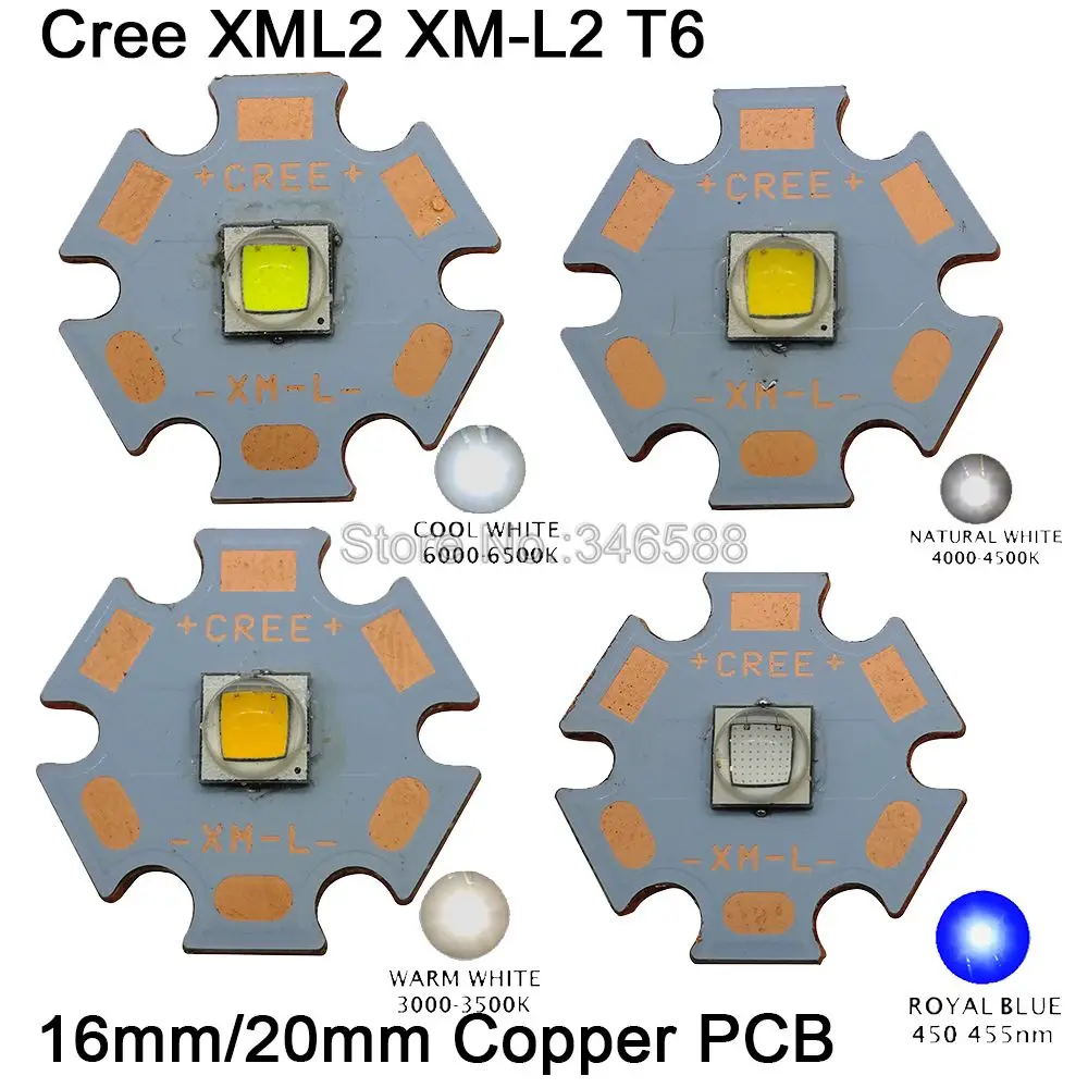 5 шт. CREE XLamp XML2 XM-L2 L2 10 Вт теплый белый нейтральный холодный королевский синий