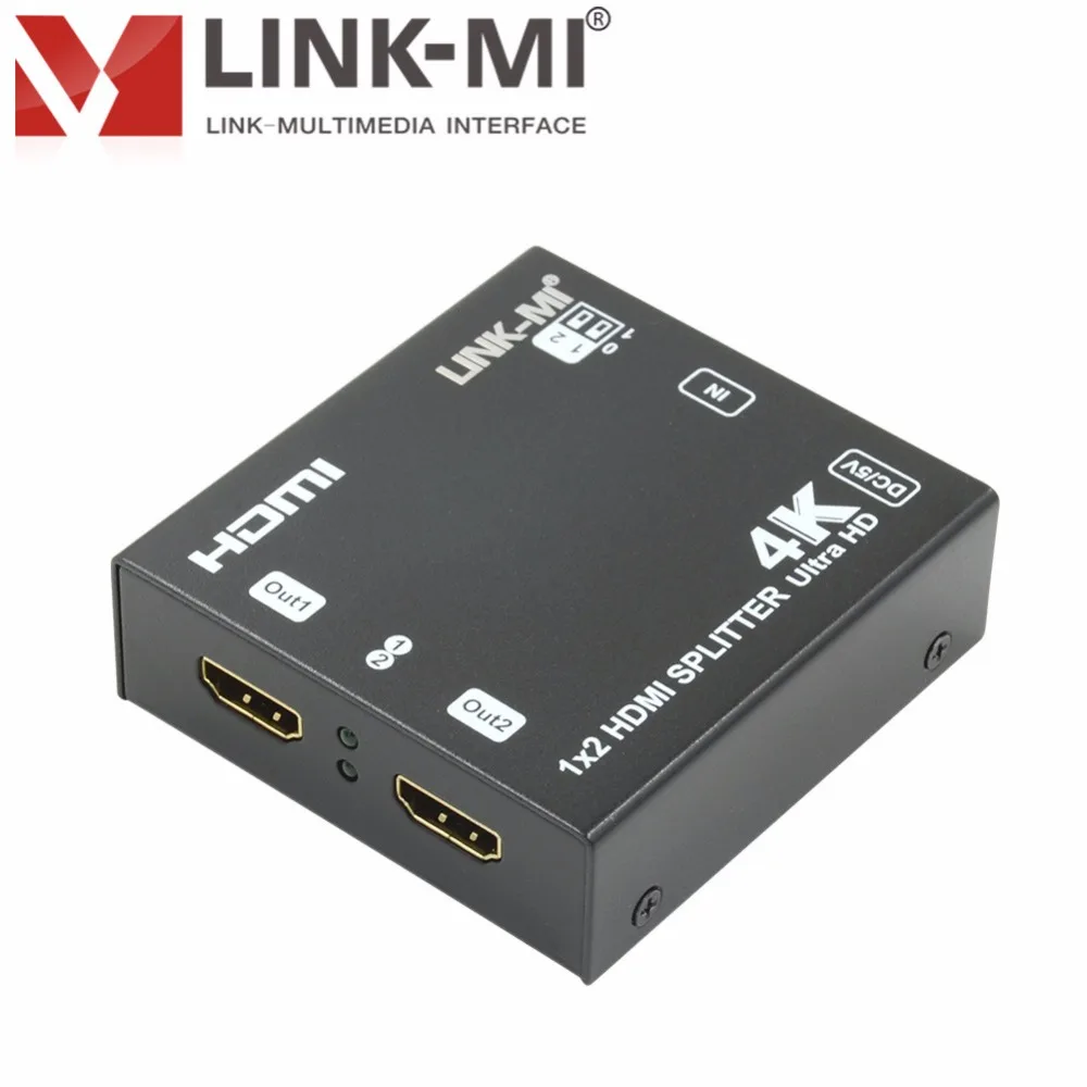 LINK MI SP01 Высокое качество 1x2 HDMI сплиттер поддерживает 3D 4Kx2K @ 60Hz (YUV 4:2:0) HDCP EDID простая