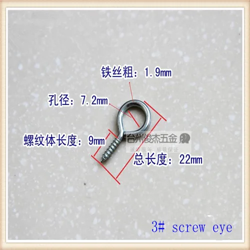 

carbon steel with white zinc plated 3# eye screw