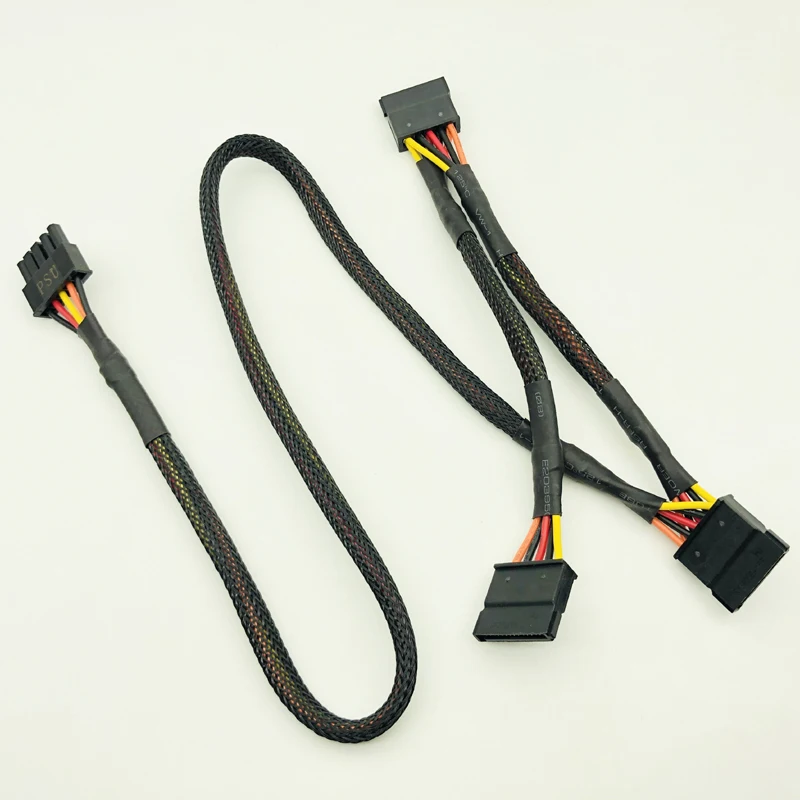 Высокое качество черный рукав 5Pin к 3 * SATA модульный блок питания Кабели адаптер PSU