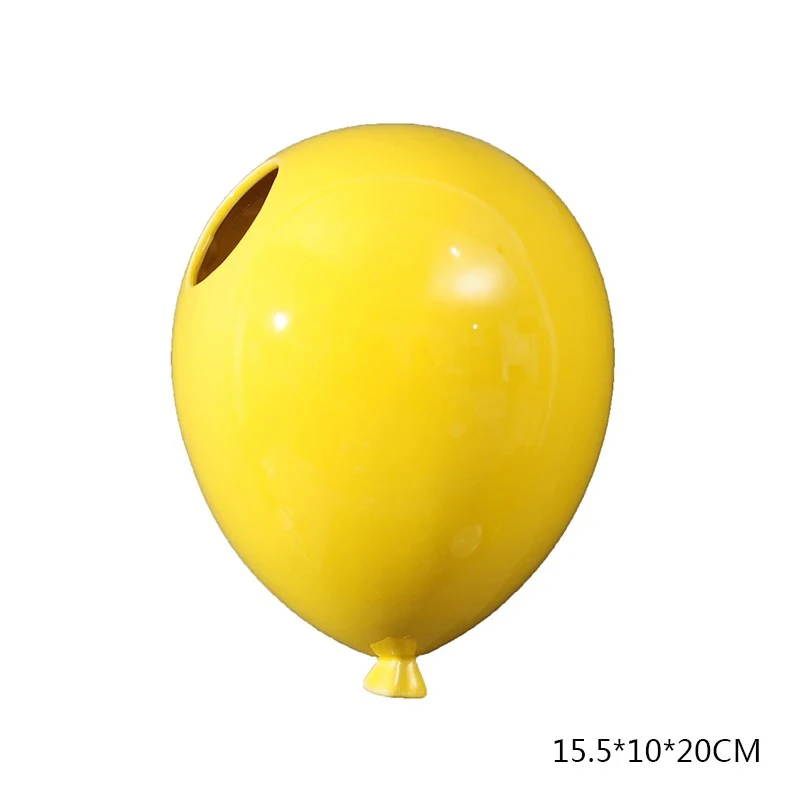 Yellow L NOOLIM креативный шар из американской керамики, настенный цветочный горшок для детской комнаты, настенная подвесная ваза для цветов, украшение для дома - Цвет: Yellow L