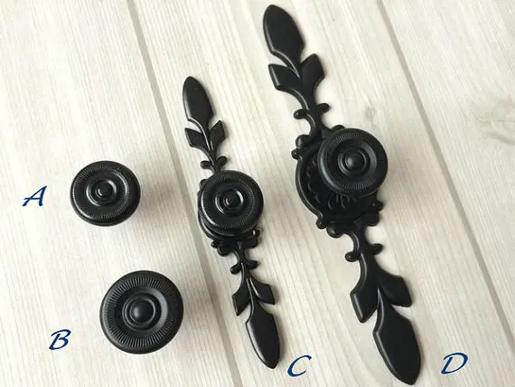 Черная ручка для выдвижного ящика ручки кухонного шкафа дверей мебели в стиле