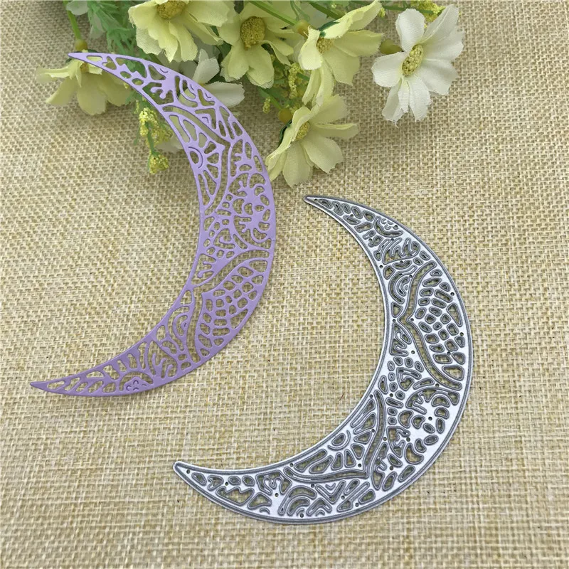 

AOKEDIY Moon lace out background Metal Die Cutting Dies Stencil Scrapbooking Photo Album Card Paper Embossing Craft DIY