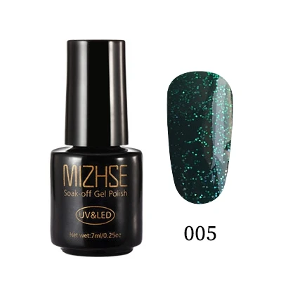 GreenZ005 MIZHSE Звездный Блестящий лак для ногтей 7 мл Радужный замачиваемый дизайн ногтей Выкл гель лак белый маникюр Блеск Гель - Цвет: GreenZ005