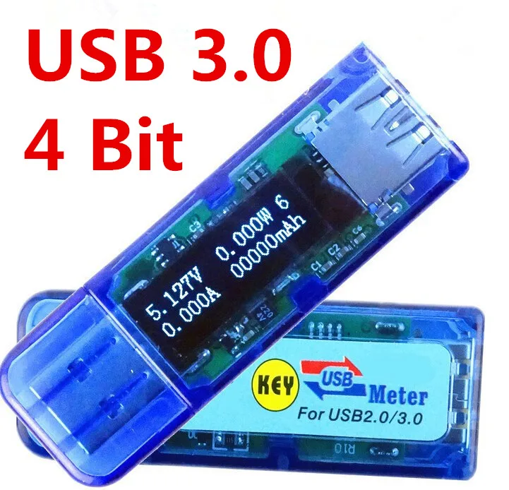 USB 3.0 meter 4 bit OLED volt detector voltage current power capacity tester voltmeter ammeter bank quick charge monitor | Инструменты