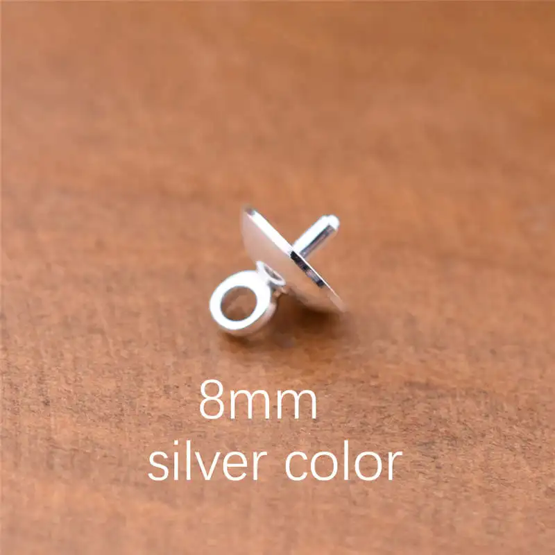 8mm silver color 20 штук 8 мм 5 мм бусины колпачок Кулон Разъем жемчужный колпачок ювелирные аксессуары ювелирные изделия фурнитура ручной работы diy материал - Цвет: 8mm silver color