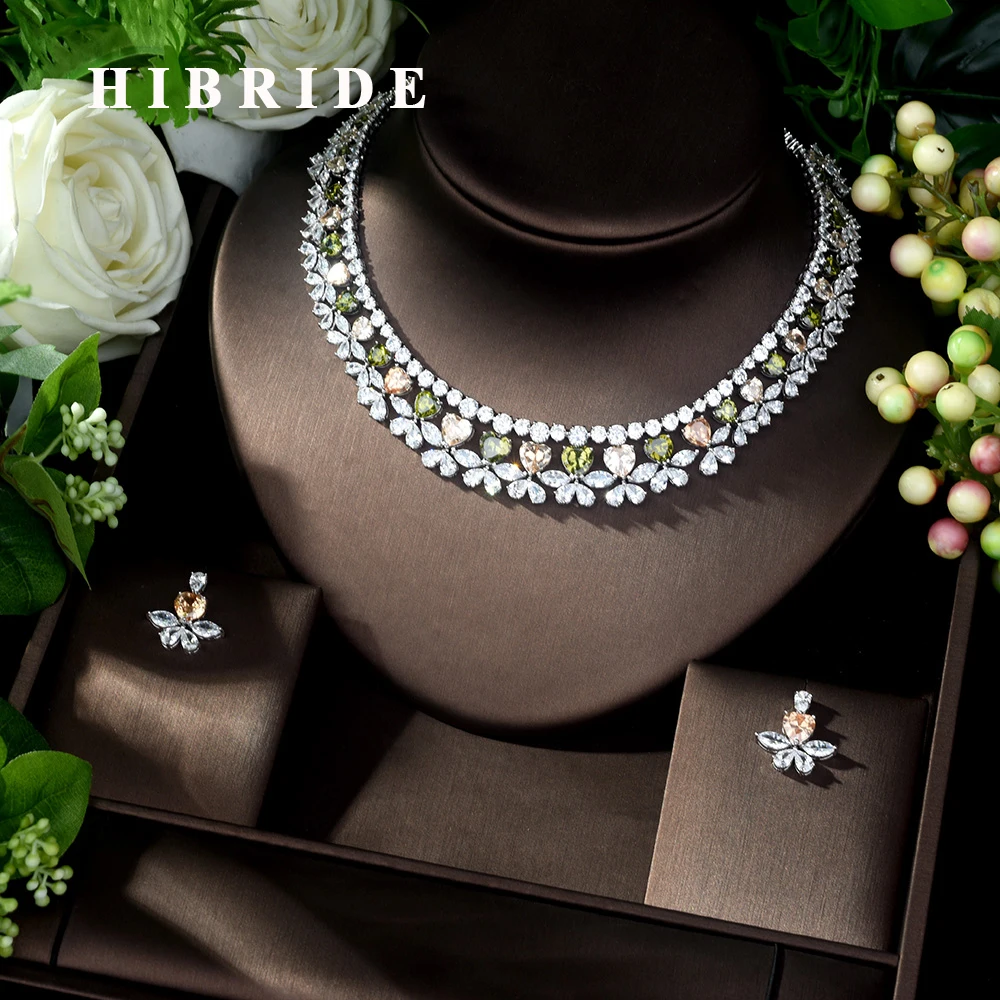 Разноцветные Подвески HIBRIDE с любовным дизайном комплекты женских ювелирных