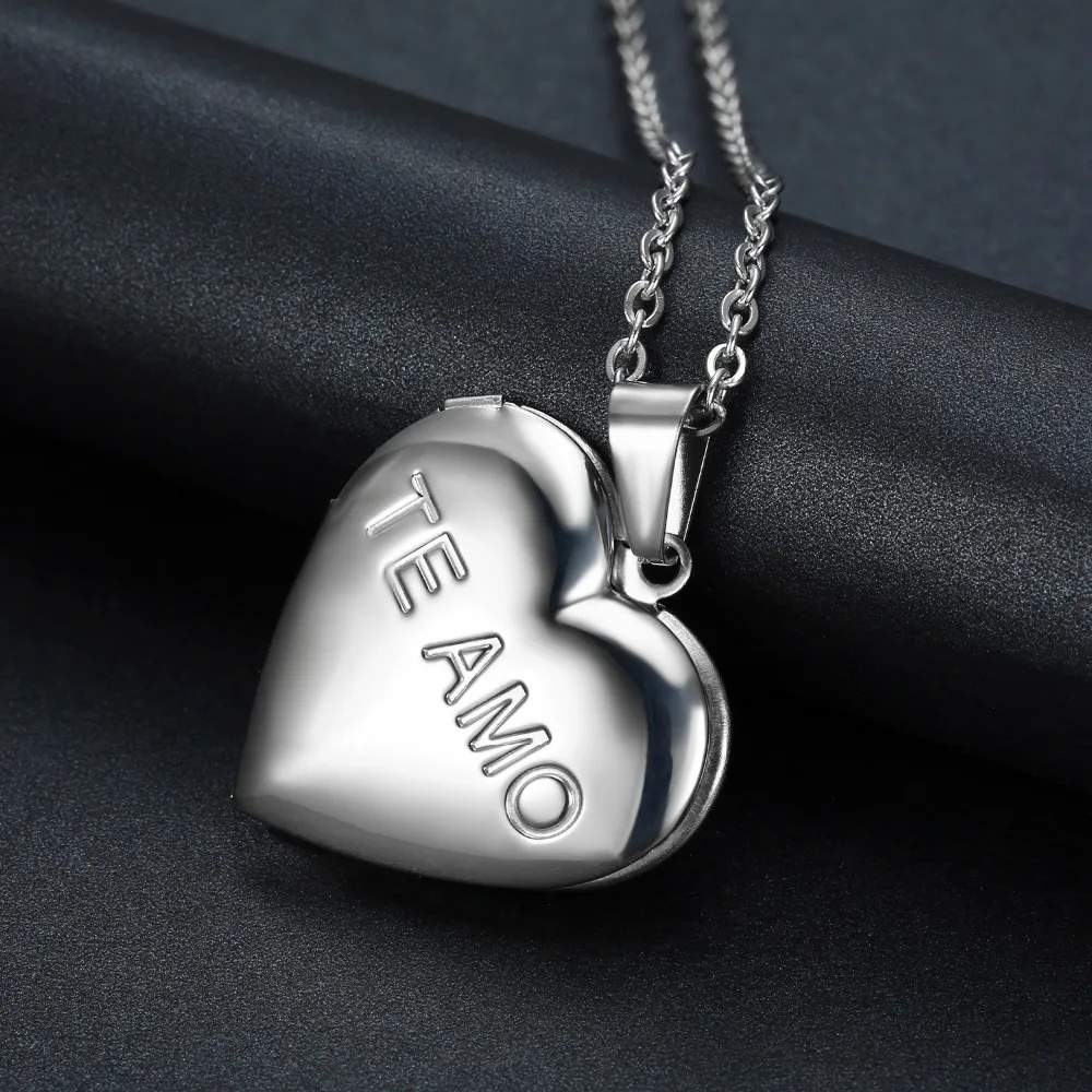 Mimeng Titanium Jewelry Retro personality life tree heart-shaped pendant I love your Photo Box Necklace | Украшения и аксессуары