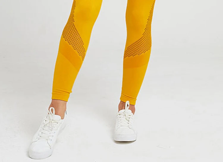 Sevencolorfit женские бесшовные легинсы с высокой талией, желтые, розовые, черные, сетчатые, открытые, сексуальные, для спортзала, спорта, фитнеса, колготки, длинные штаны