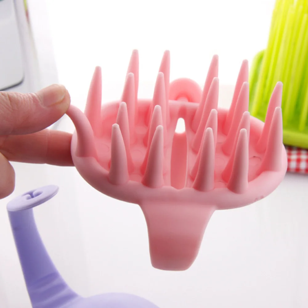 Силиконовая насадка для мытья волос круглая щетка Массажная расческа мытье