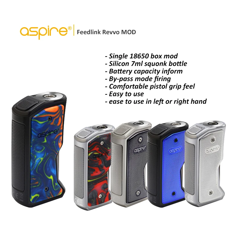 Оригинальный Aspire Feedlink Revvo 80 Вт мод с 7 мл блок впрыскивания электронная сигарета Fit