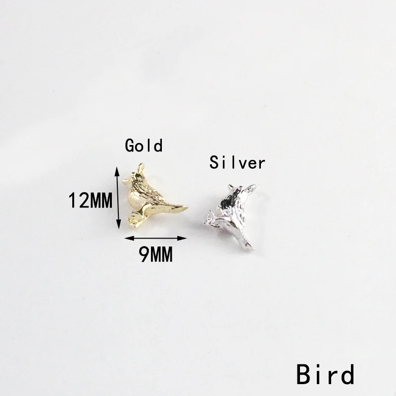 Gold Bird 5 шт. 3D Золотой Тон Kawaii КИТ хвост Шарм Кулон, фламинго Шарм, золото/серебро птица кулон, Лось ювелирных изделий, серьги подвески - Окраска металла: Gold Bird